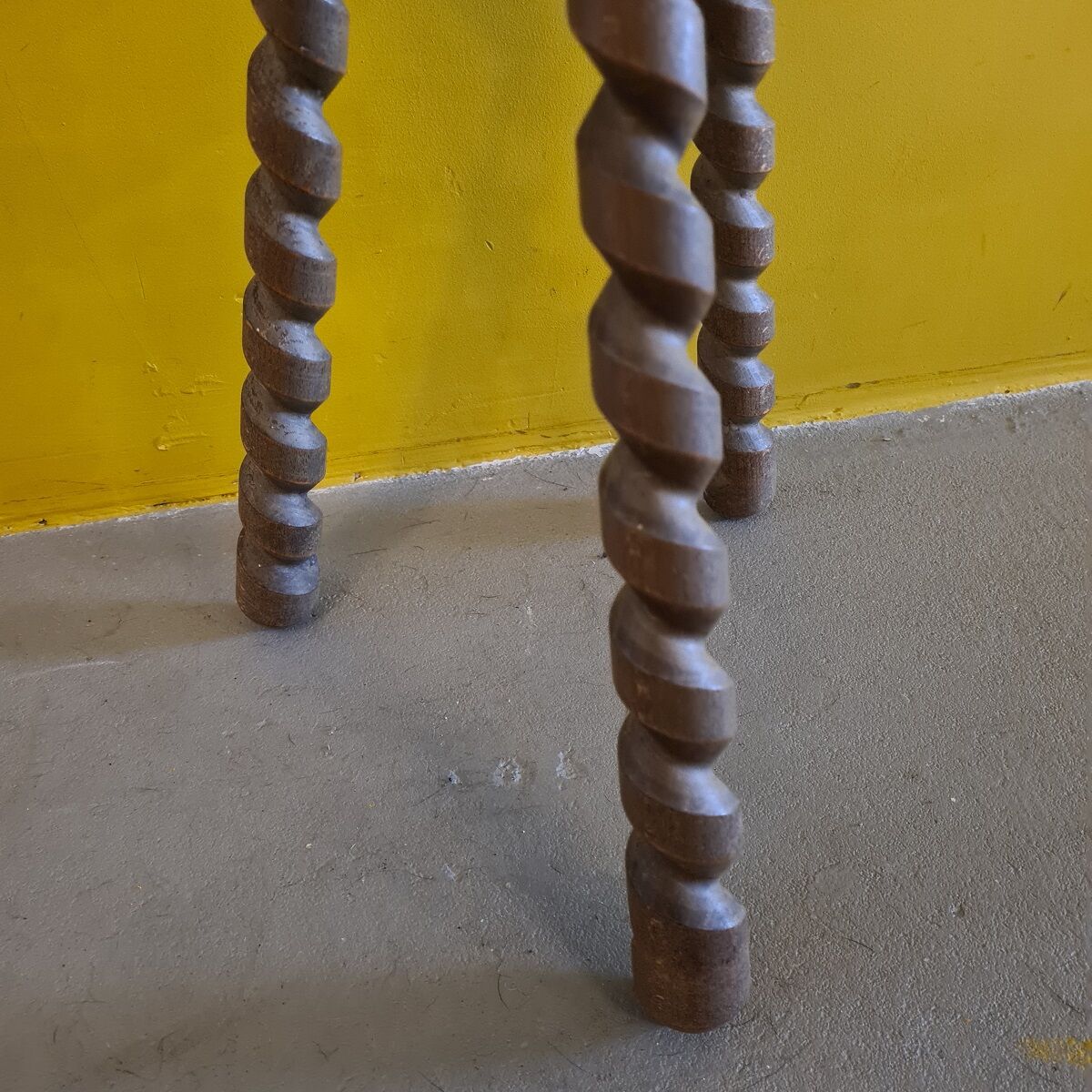 Vintage French Wooden Stool from the 1970s.