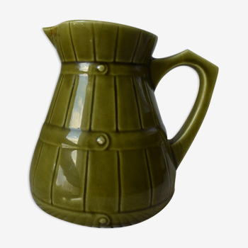 Kaki ceramic pitcher Sarreguemines