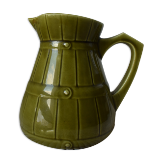 Kaki ceramic pitcher Sarreguemines