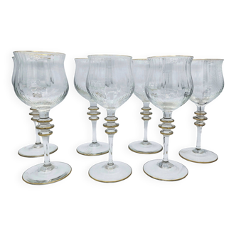 Lot de 7 verres à vin en cristal Galo