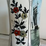 Petrus Regout Maastricht ceramic vase, with scenes of sails and mill
