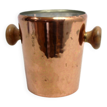 Small copper and teak ice bucket