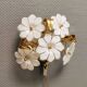 Swedish wall lamp in transparent and white glass shaped like flowers 1960s