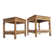 1950s Mid-Century French Bamboo and Wood Plant Pedestals, Hand-Crafted