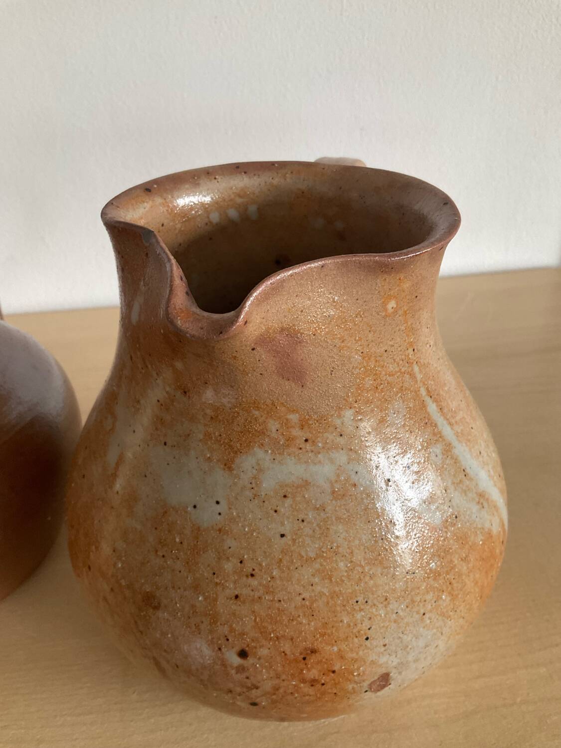 Trio of vintage stoneware jug vases