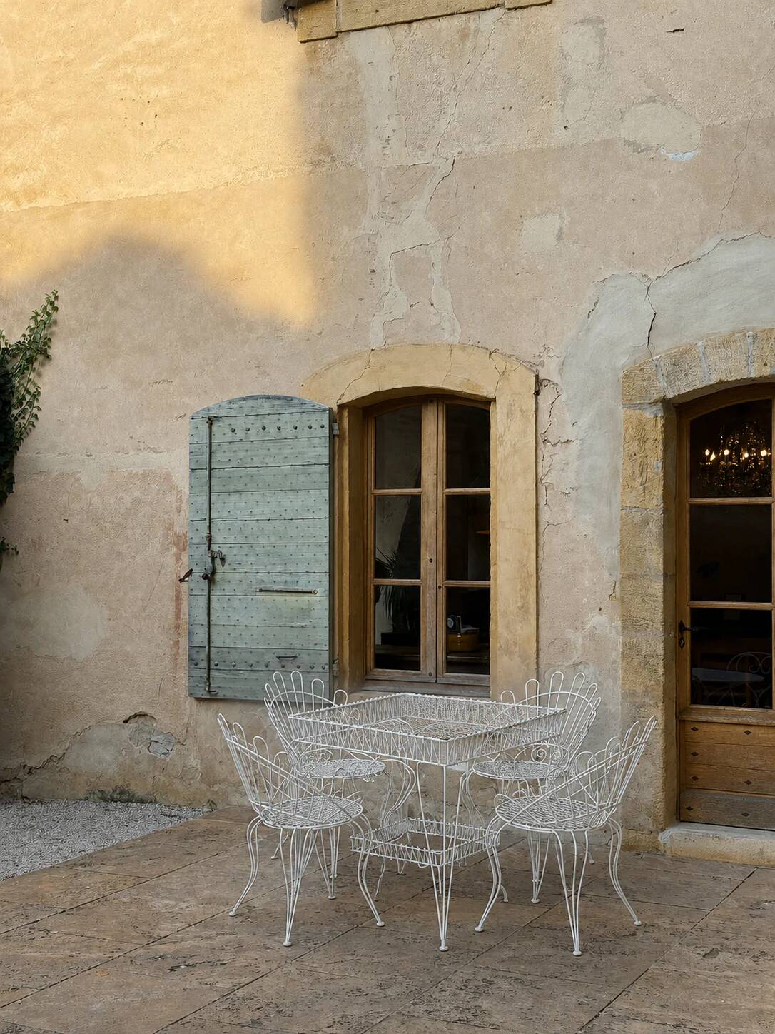 Wrought iron garden dining set, Italy 1960