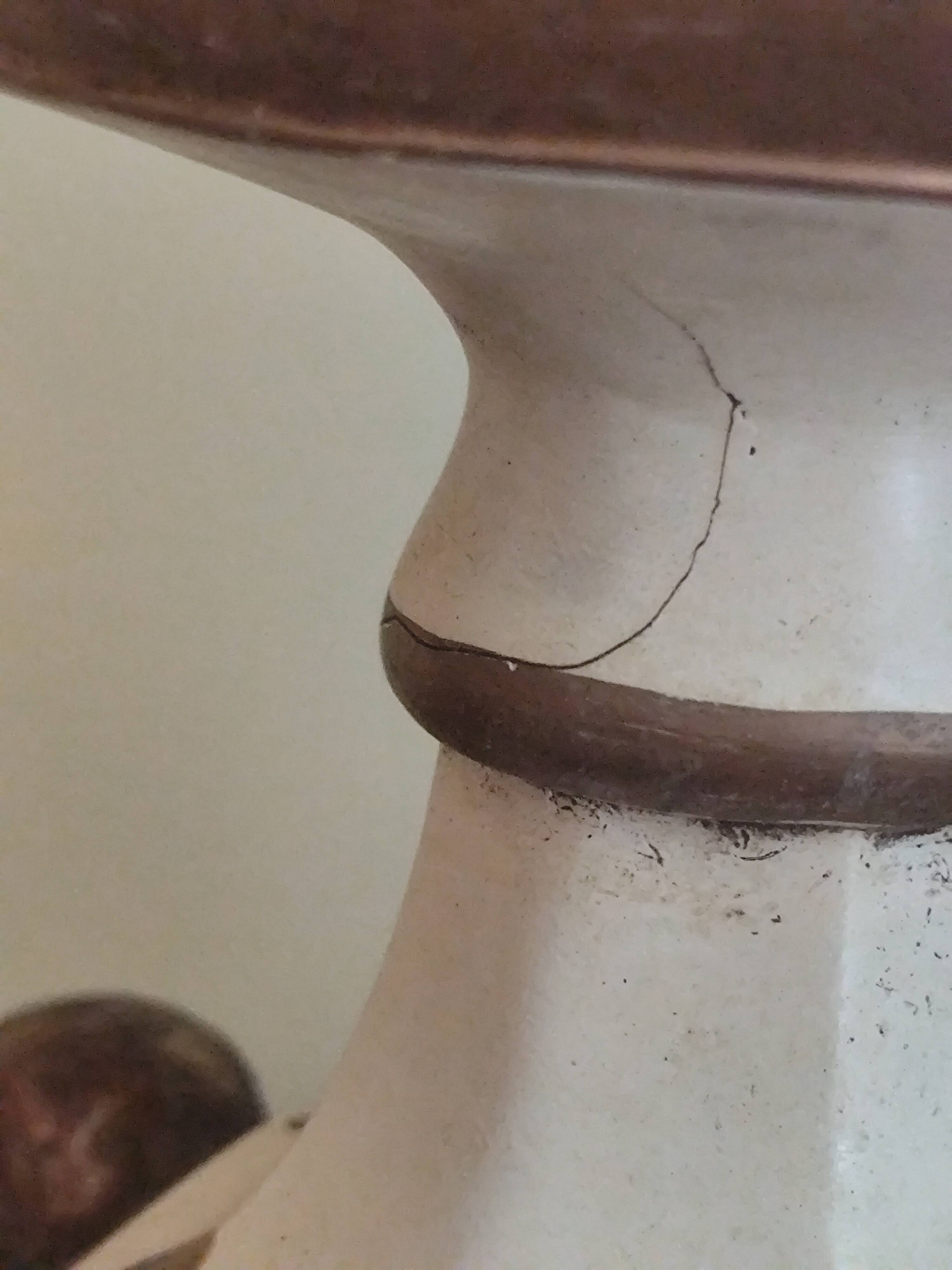 Large pagoda lamp painted with floral patterns and metal shade.