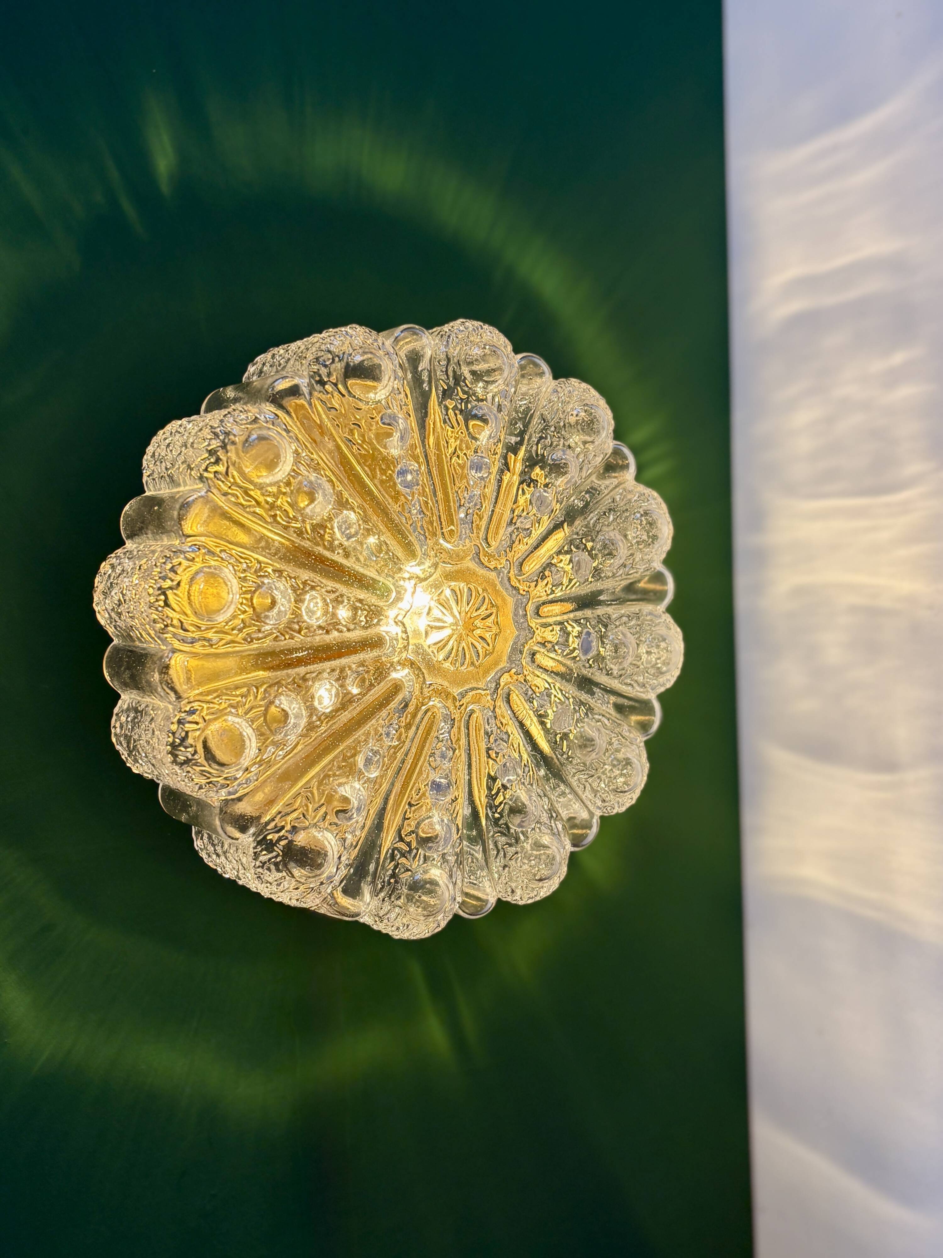 Vintage glass moulded globe wall/ceiling light.