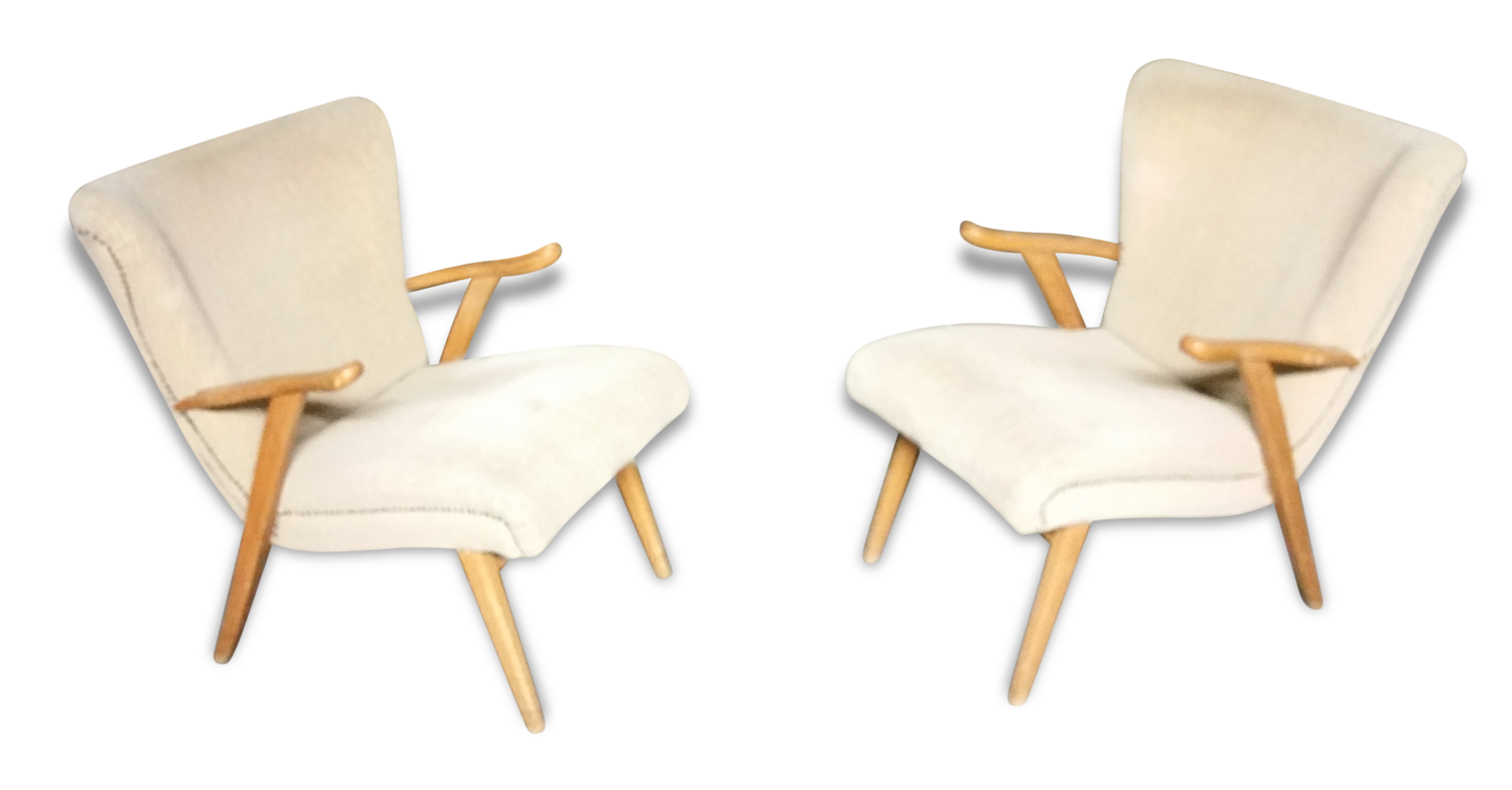 Pair of chairs 50 60 year zigzag