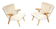 Pair of chairs 50 60 year zigzag
