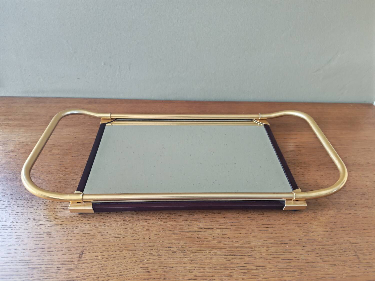 Metal and mirror vintage plateau