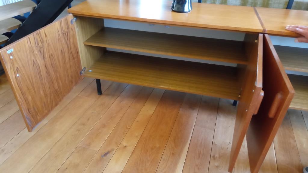 Teak veneer sideboard