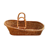 Old braided wicker couffin