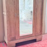 Art deco wardrobe in light oak