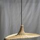 Small suspension, rattan luminaire in hat shape D:60cm