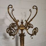 Coat rack on foot in onyx and bronze marble