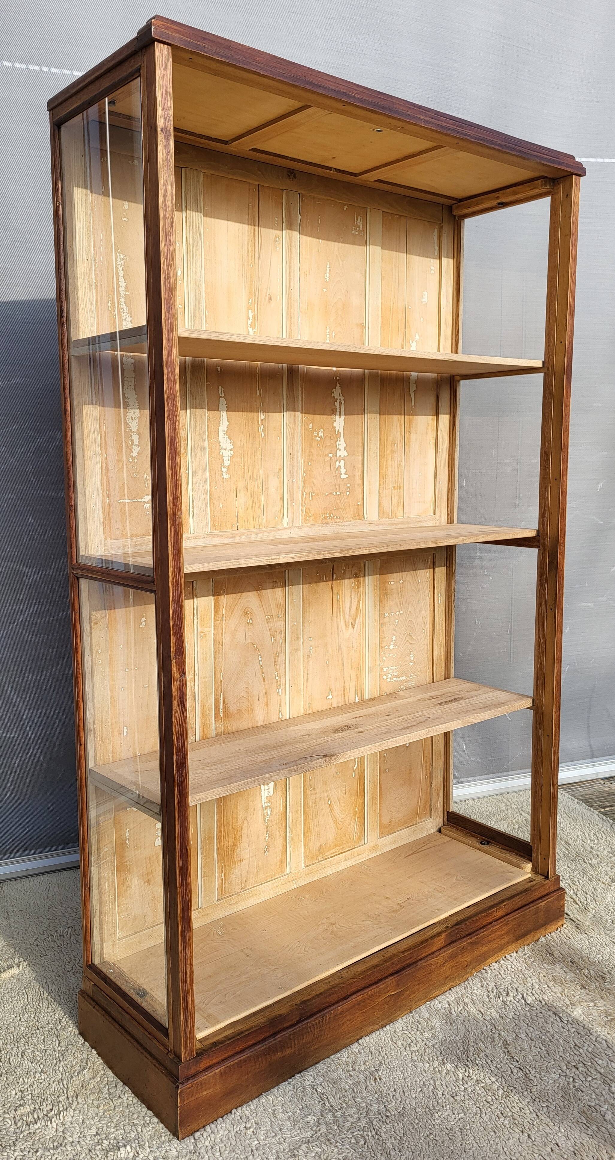 Art Deco oak museum display case