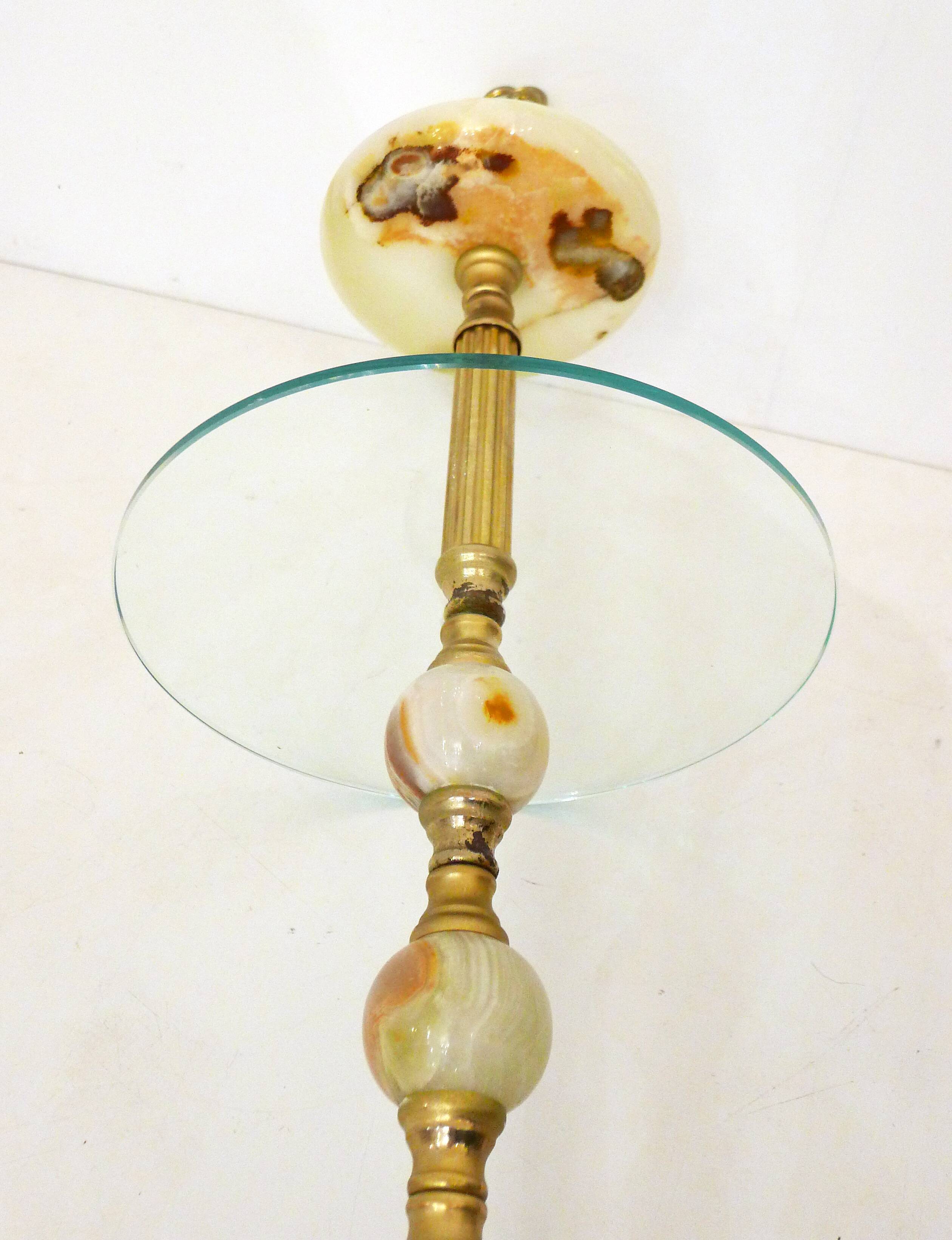 Onyx standing ashtray - gold metal