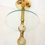 Onyx standing ashtray - gold metal