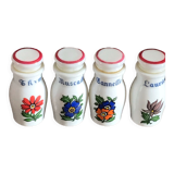 Set of 4 vintage opaline spice jars