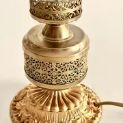 Lampe en bronze et cristal taillé de style victorien