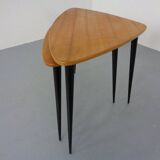 Mid-Century Triangular Birch Side Tables, 1960s, Set of 2