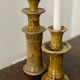 Tamegroute candlestick candlestick enamelled yellow ochre S H15 cm