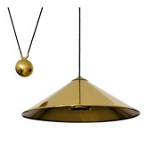 Lampe à pendentif en laiton ajustable Keos avec contrepoids par Florian Schulz