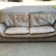 2 or 3-seater Roche Bobois sofa in genuine brown-grey leather.