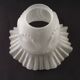 Vintage French decorative lampshade in opaque white with frilled border.