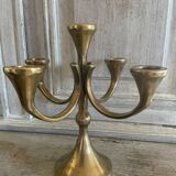 Brutalist solid brass candlestick