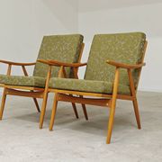 Pair of "boomerang" armchairs by Antonin Suman for Ton "Thonet" 1960