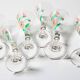 Set of 6 Mid-century Rare Floral Design Champagne Flutes / Italy / 1960s