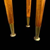 Vintage side table in solid wood and brass – Scandinavian design mid-century