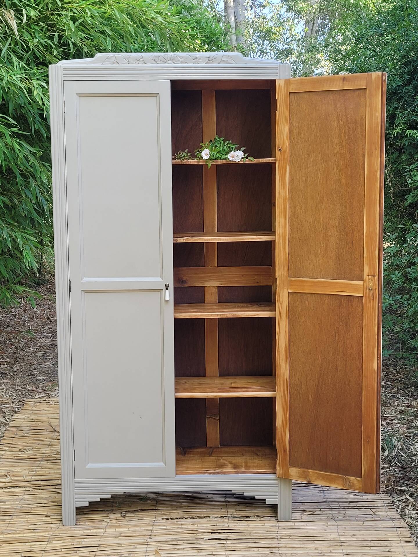 Renovated antique wardrobe - solid wood
