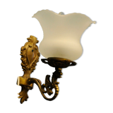 Art Deco wall lamp, brass and glass