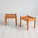Pair of solid pine side tables, Scandinavia 1970s