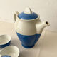 Blue and white Saint-Amand coffee service