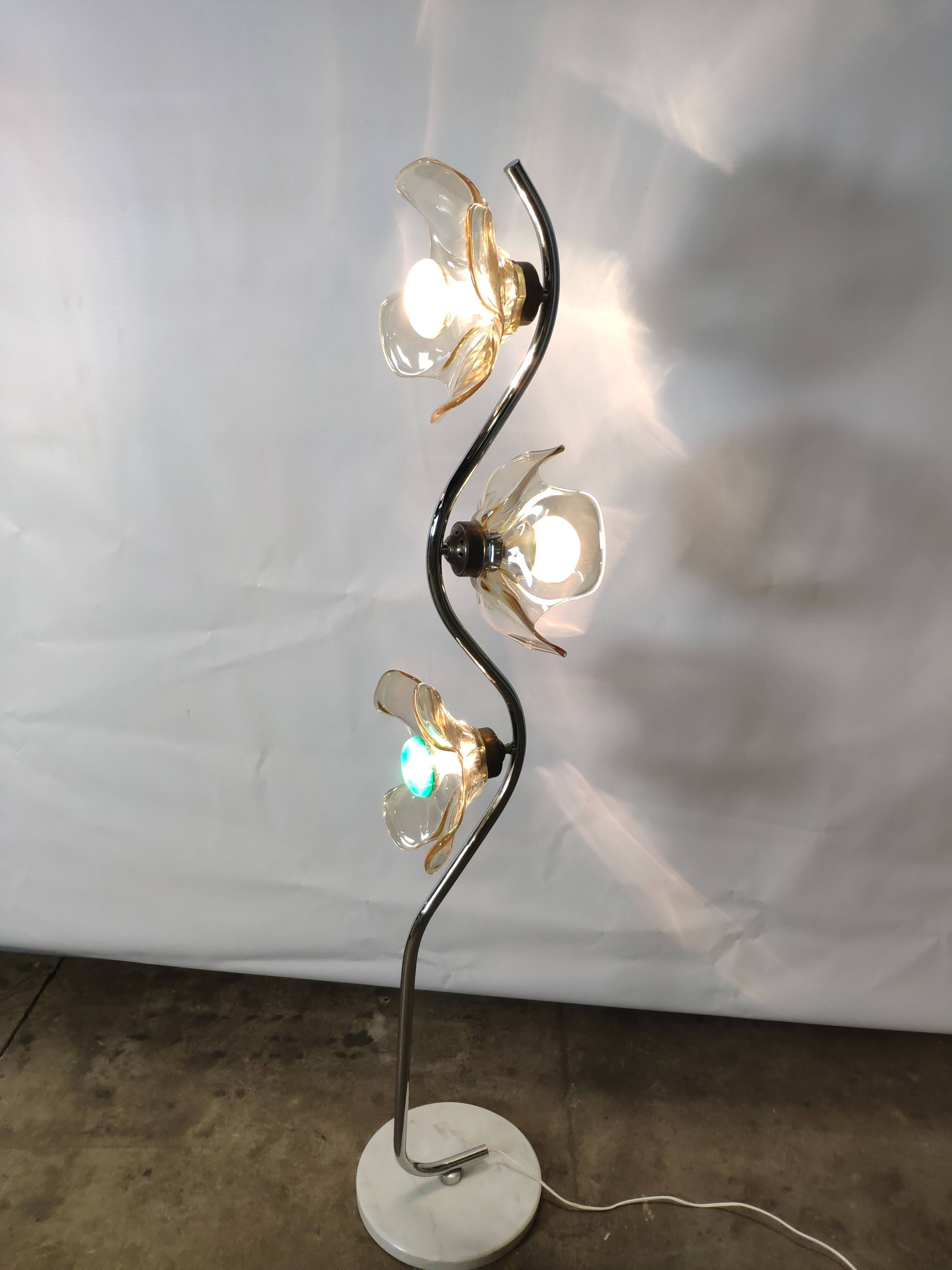 Flower lamppost, Murano Mazzega, 1960
