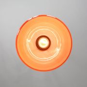 Mid-Century Italian Orange Glass and Brass Pendant Lamp