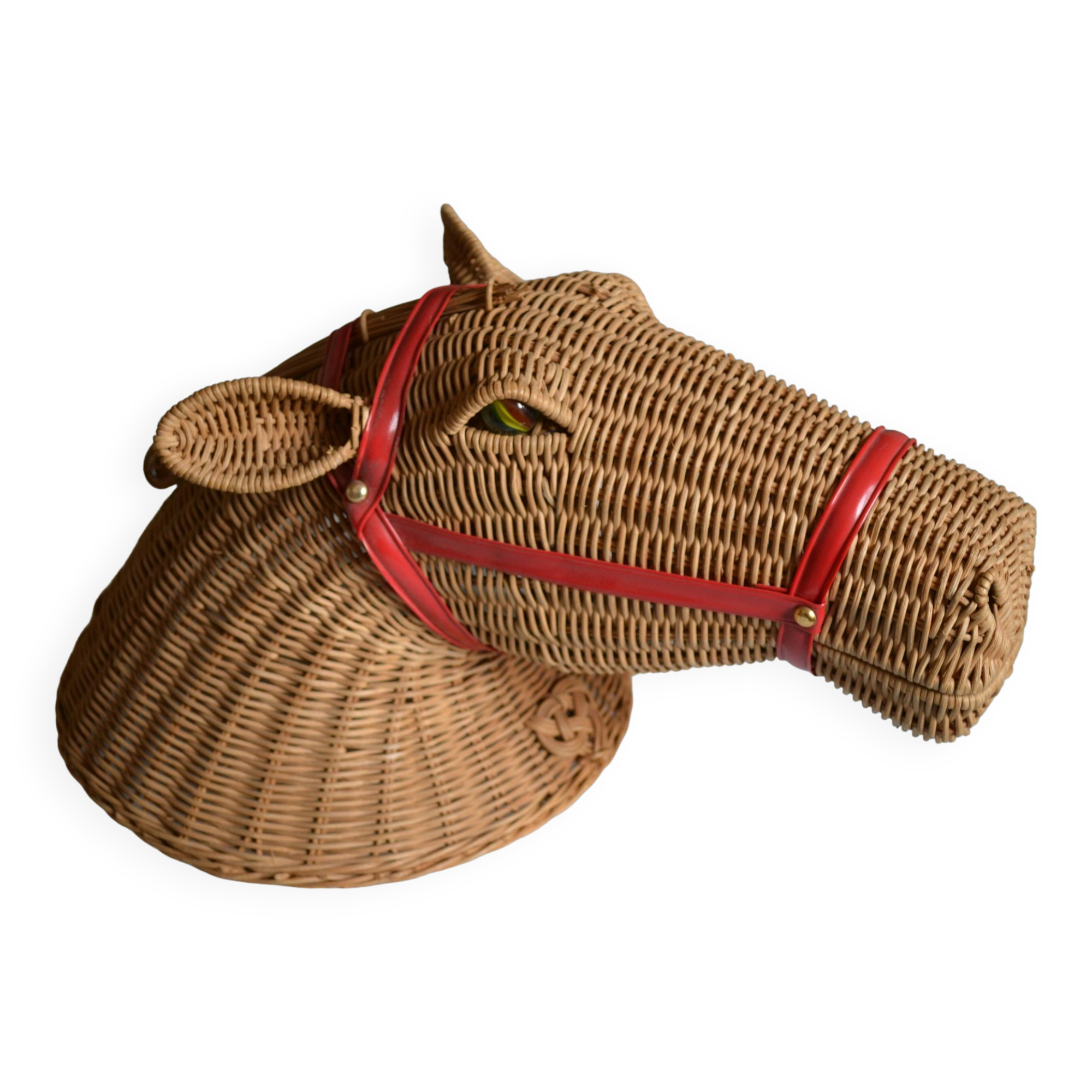 Rattan horse head 1960s 1970s