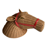 Rattan horse head 1960s 1970s