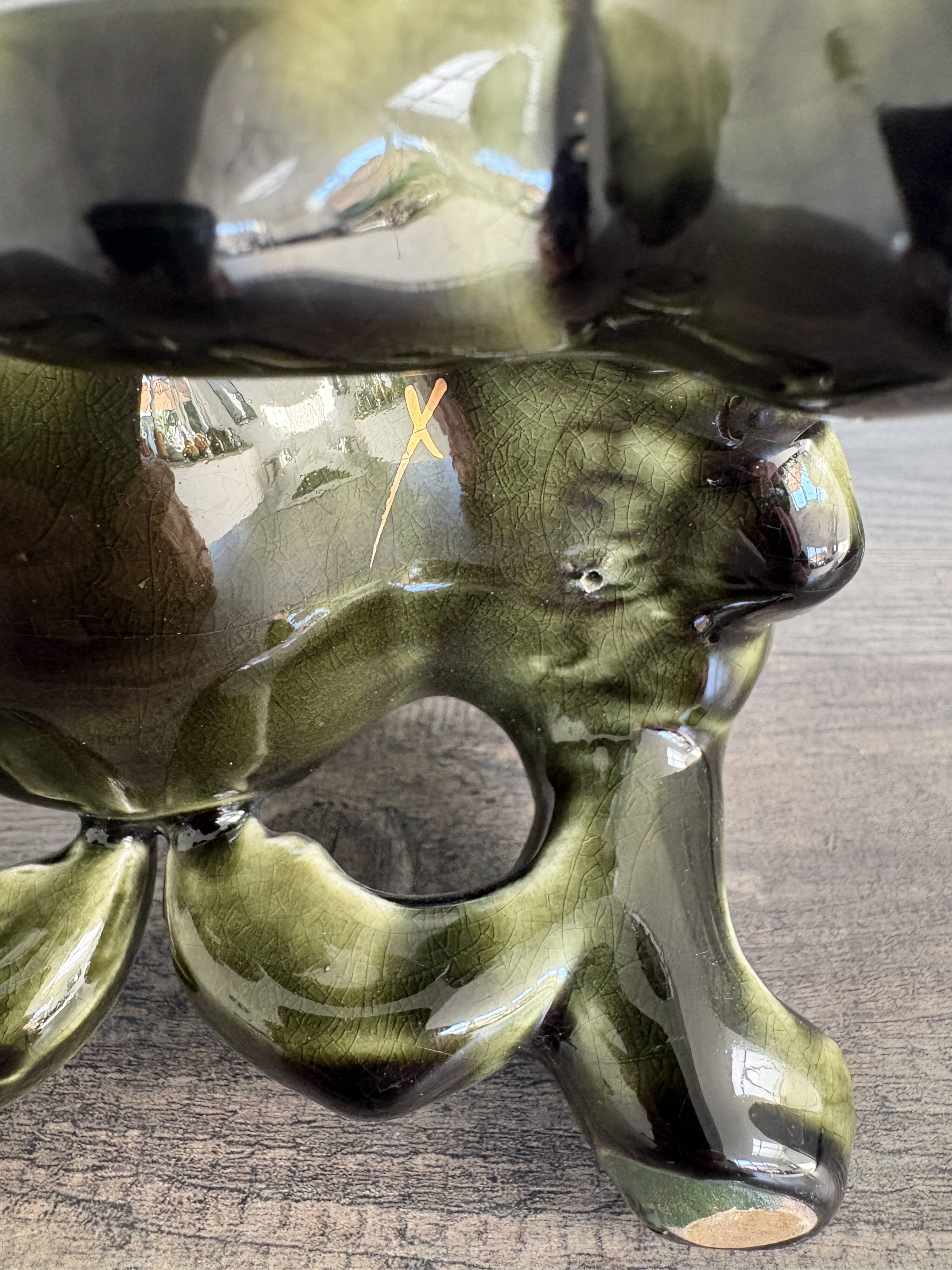 Antique glazed ceramic vase