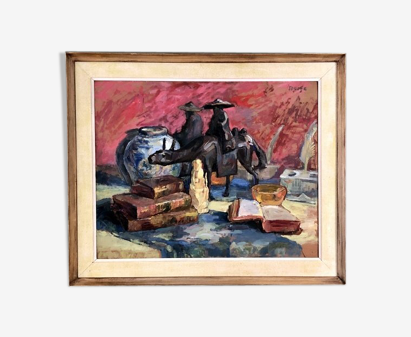 Tableau "souvenir d'un voyage en extrême orient"