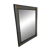 Large vintage mirror from the 1970s, DEKNUDT design, geometric wood decor