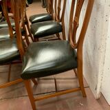 Suite of six Natural Wood Model chairs with 20th century wheat cobs