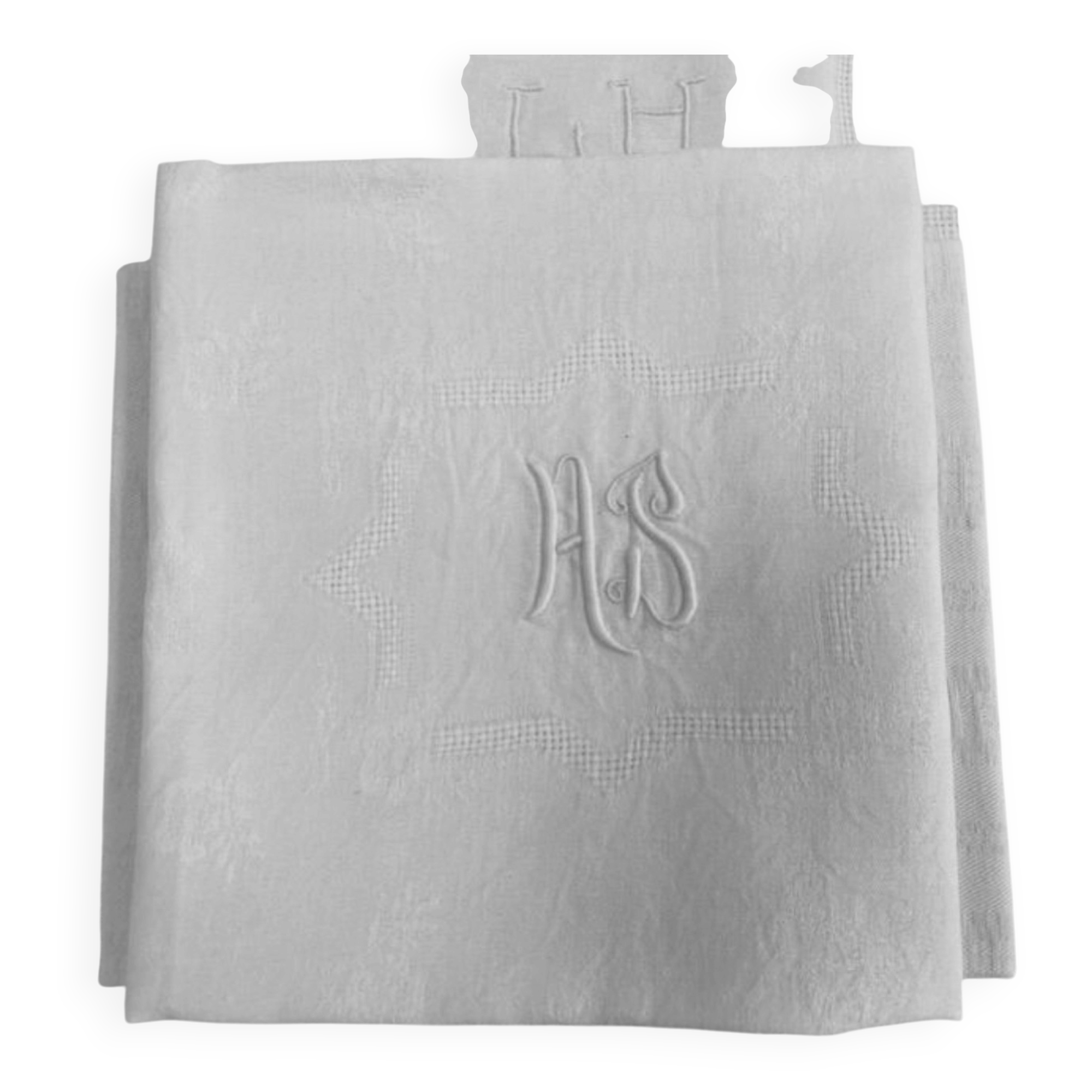 Serviette de table brodée Monogramme HS