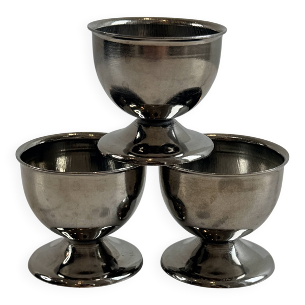 Lot de 3 coquetiers en inox