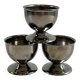 Lot de 3 coquetiers en inox