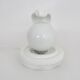 Vintage White Cobra Snake Lamp in Ceramic and opaline globe. 80 years